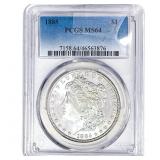 1885 Morgan Silver Dollar PCGS MS64