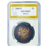 1880-O Morgan Silver Dollar PGA MS63 Micro O