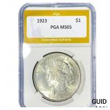 1923 Silver Peace Dollar PGA MS65