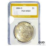 1884-O Morgan Silver Dollar PGA MS64