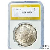 1887 Morgan Silver Dollar PGA MS64