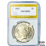 1923 Silver Peace Dollar PGA MS65