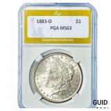 1883-O Morgan Silver Dollar PGA MS63