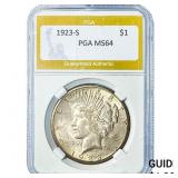 1923-S Silver Peace Dollar PGA MS64