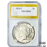 1923-S Silver Peace Dollar PGA MS64