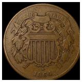 1864 Bronze Two-Cent Piece NEARLY UNCIRCULATED