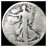 Walking Liberty Half Dollar date worn off. NICELY