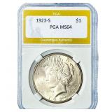 1923-S Silver Peace Dollar PGA MS64