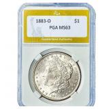 1883-O Morgan Silver Dollar PGA MS63