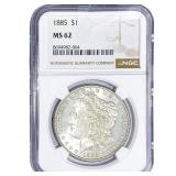 1885 Morgan Silver Dollar NGC MS62