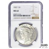 1927 Silver Peace Dollar NGC MS62