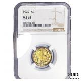 1927 Buffalo Nickel NGC MS63