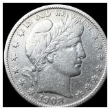 1908-S Silver Barber Half Dollar NEARLY  UNCIRCUL