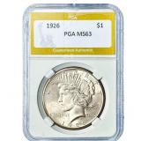 1926 Silver Peace Dollar PGA MS63