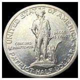 1925 Silver Lexington-Concord Half Dollar  NEARLY