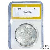 1887 Morgan Silver Dollar PGA MS64