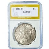 1882-O Morgan Silver Dollar PGA MS64