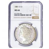 1881-S Morgan Silver Dollar NGC MS66