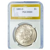 1885-O Morgan Silver Dollar PGA MS64