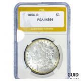 1884-O Morgan Silver Dollar PGA MS64