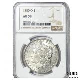 1880-O Morgan Silver Dollar NGC AU58