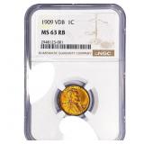 1909 VDB Wheat Cent NGC MS63 RB