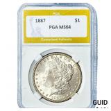1887 Morgan Silver Dollar PGA MS64