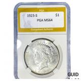 1923-S Silver Peace Dollar PGA MS64