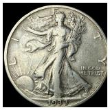 1933-S Silver Walking Liberty Half Dollar  NEARLY