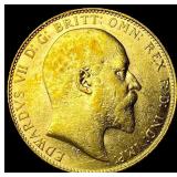 1907 Great Britain Gold Sovereign .2355oz  Edward