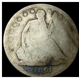 1861-S Silver Seated Liberty Half Dollar  NICELY