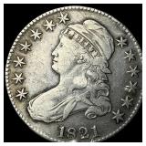 1821 Capped Bust Half Dollar LIGHTLY  CIRCULATED