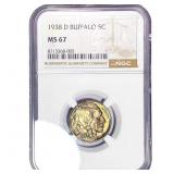 1938-D Buffalo Nickel NGC MS67