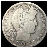 1908-S Silver Barber Half Dollar NICELY  CIRCULAT