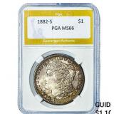 1882-S Morgan Silver Dollar PGA MS66