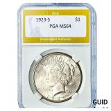 1923-S Silver Peace Dollar PGA MS64