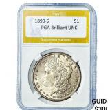 1890-S Morgan Silver Dollar PGA Brilliant UNC