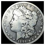 1891-CC Silver Morgan Dollar LIGHTLY CIRCULATED