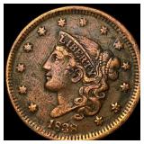 1838 Coronet Head Large Cent NEARLY UNCIRCULATED