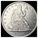 1875 Seated Liberty Half Dollar CLOSELY  UNCIRCUL