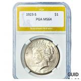 1923-S Silver Peace Dollar PGA MS64