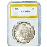 1887 Morgan Silver Dollar PGA MS64