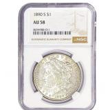 1890-S Morgan Silver Dollar NGC AU58