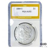 1884-S Morgan Silver Dollar PGA AU55
