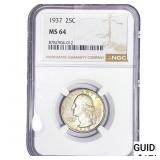 1937 Walking Liberty Quarter NGC MS64