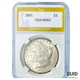 1891 Morgan Silver Dollar PGA MS63