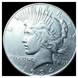 1934 Silver Peace Dollar CLOSELY UNCIRCULATED