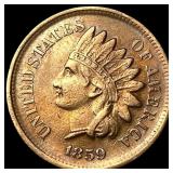 1859 Copper-Nickel Indian Head Cent CHOICE AU