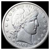 1908-D Silver Barber Half Dollar NEARLY  UNCIRCUL