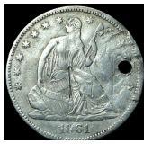 1861 Seated Liberty Half Dollar (holed) HIGH GRADE
